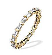 9K Gold Baguette and Bar Diamond Eternity Ring
