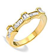 9K Gold Diamond Baguette Ring (0.33ct)