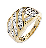 9K Gold Diamond Channel Set Ring