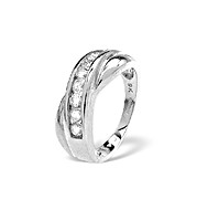 9K Gold Diamond Crossover Channel Set Ring
