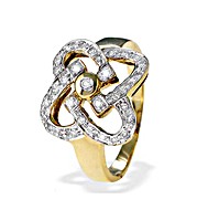 9K Gold Diamond Detail Ring (0.25ct)