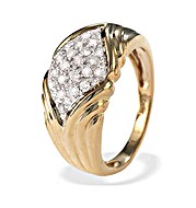 9K Gold Diamond Pave Ring (0.40ct)