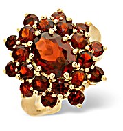 9K Gold Garnet Cluster Ring