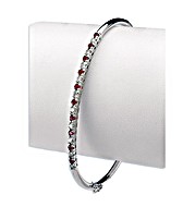 9K White Gold Diamond and Ruby Bangle