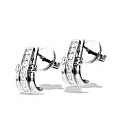 9K White Gold Princess Diamond Channel Set Earrings