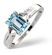 Blue Topaz Ring Sky Blue topaz 9K White Gold