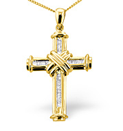 Cross Pendant 0.26CT Diamond 9K Yellow Gold