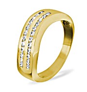 LUCY TWIST 18KY DIAMOND HALF ETERNITY RING 0.50CT G/VS