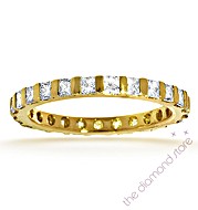 Olivia 18K G/Vs Princess Cut Diamond Full Eternity Ring 1ct With Bar