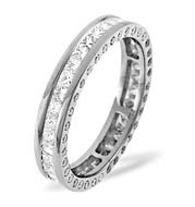 Princess and Round Diamonds 18K White Gold 2CT Eternity Ring