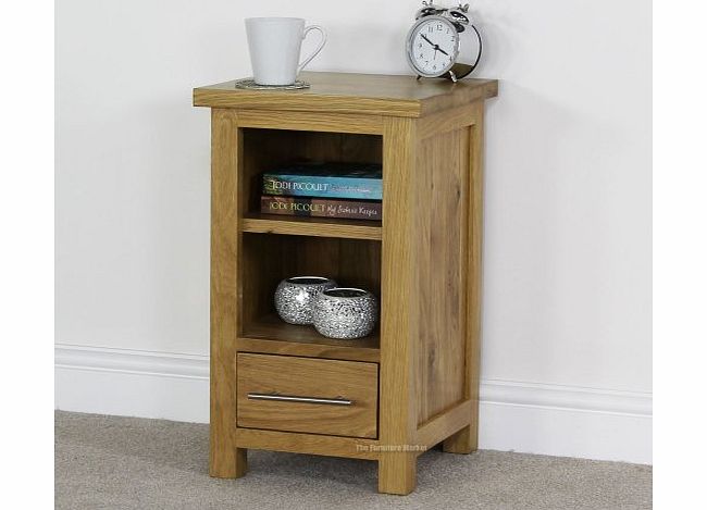 The Furniture Market London Solid Oak 1 Drawer Lamp Table