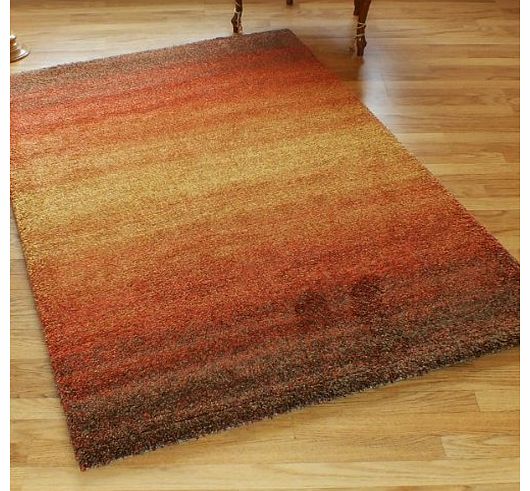 The Good Rug Company Mehari Rug 23033-9515 Thick Modern Terracotta Gold Brown 1.6m x 2.3m (53 x 76 approx)