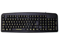 Large Yellow Print Black Keyboard