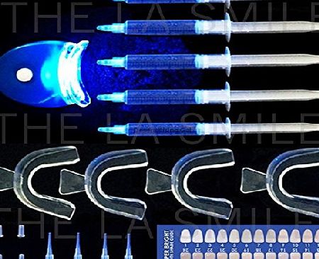 The LA Smile 5 GEL TEETH WHITENING PRO HOME KIT   *LAZER LIGHT   X4 MOUTH TRAYS PROFESSIONAL- TEETH BLEACH WHITENING KIT WHITE WHITENER HIGH QUALITY