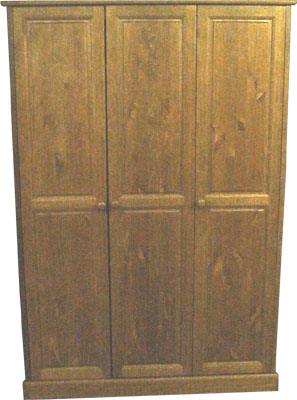 3 DOOR ALL HANGING PINE WARDROBE