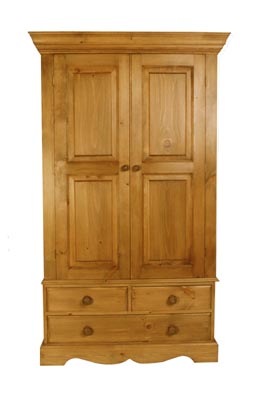 COTTAGE DOUBLE PINE WARDROBE