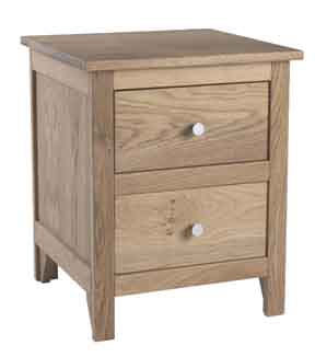 The Pine Factory OAK BEDSIDE CABINET 2 DRAWERS