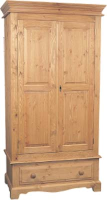 The Pine Factory ROMNEY TRADITIONAL 2 DOOR PINE WARDROBE WITH