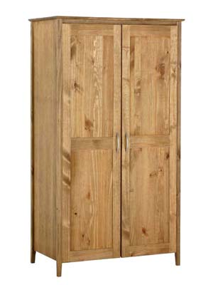 The Pine Factory SHAKER STYLE 2 DOOR PINE WARDROBE