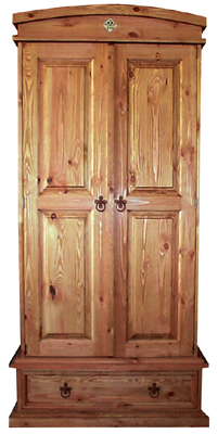 The Pine Factory VALETTA NARROW PINE WARDROBE WITH DRAWER