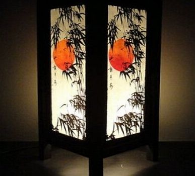 The Promise Thai Lanna Lamp Thai Vintage Handmade ASIAN Oriental Handcraft Japanese Sunset Bamboo Tree Art Bedside Table Light or Floor Wood Lamp Home Bedroom Decor Modern Design from Thailand