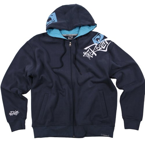 Mens The Realm Oxide Zip Up Hoody Dark Indigo