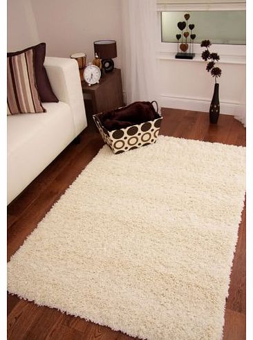 The Rug House SOFT THICK LUXURY CREAM SHAGGY RUG 9 SIZES AVAILABLE 110cmx160cm (3ft7`` x 5ft3``)