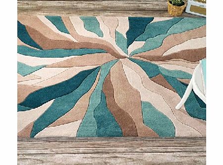 The Rug Trader Flair Rugs Infinite Splinter Handtufted Rug, Teal/Green, 160 x 220 Cm