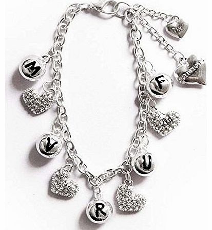 The Saturdays Crystal Heart Charm Bracelet