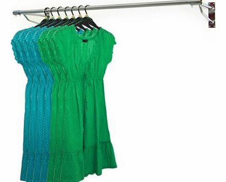 The Shopfitting Shop 5ft Long Wall Mounted Clothes Rail Chrome Garment Hanging Rack