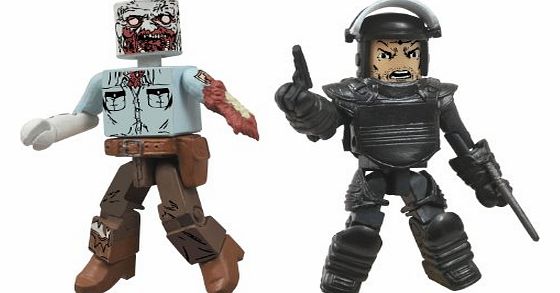 Walking Dead Minimates Series 3 Riot Gear Rick/ Guard Zombie (Pack of 2)