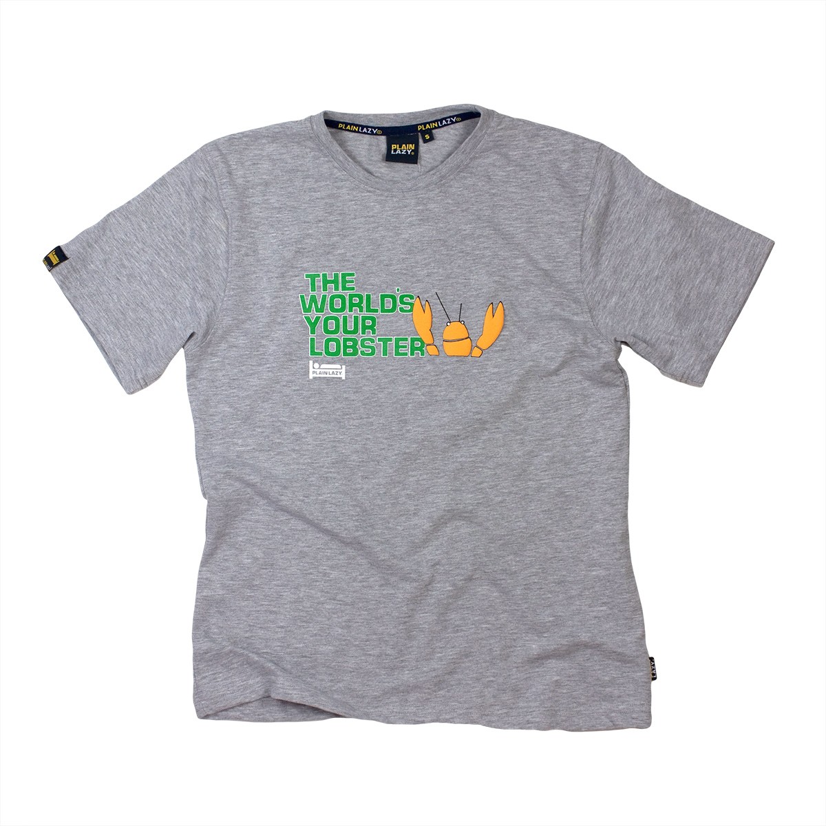 WORLDS YOUR LOBSTER GREY MARLE MENS T-SHIRT