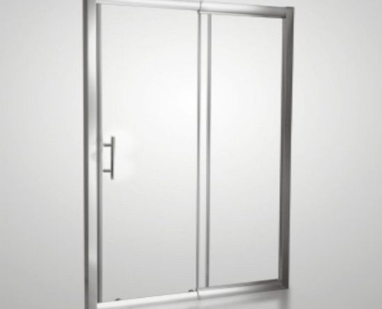 THG 46`` x 73`` Mirage Frameless Sliding Shower Door Enclosure 1/4``Glass Low Noise Super Widen Adjustments Up to 5.5``