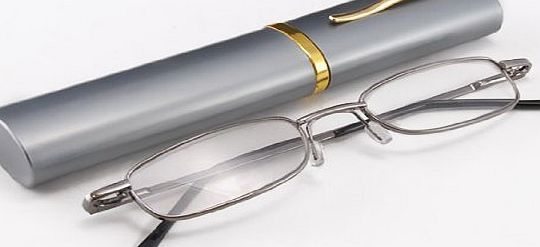 THG Lightweight Men Women Read Book Map Menu Gunmetal Reading Glasses Spectacles Portable Aluminum Eyegl