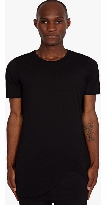 Mens Black Raw-Edge T-Shirt tho2209blks