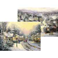 Thomas Kinkade Village Christmas 1000pc