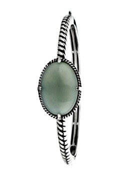 Silver Green Stone Bangle 2743OG