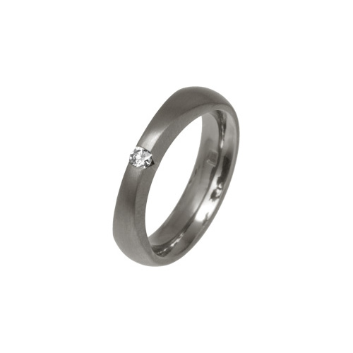 5mm Diamond Set Ring in Titanium by Ti2