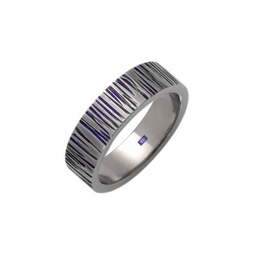 6mm Blue Grain Ring in Titanium by Ti2