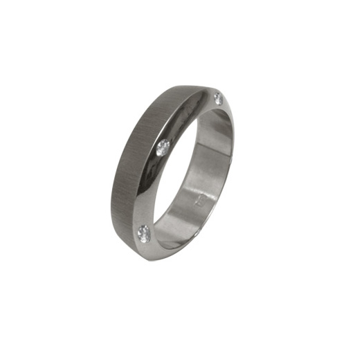 8mm Diamond Set Ring in Titanium by Ti2