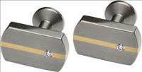 Rectangular Titanium and Diamond Cufflinks by Ti2