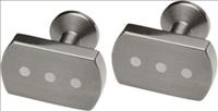 Rectangular Titanium Cufflinks with White Dots