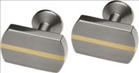 Rectangular Titanium Cufflinks with Yellow Line