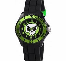 Tikkers Boys Black Skull Watch