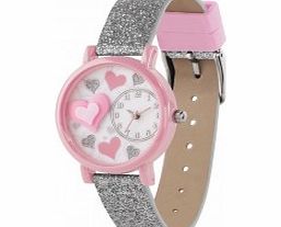 Tikkers Girls 3D Silver Heart Watch