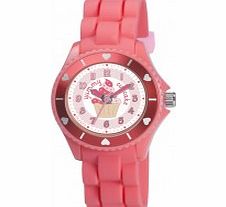 Tikkers Girls Fuscia Yummy Cupcake Watch