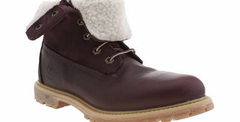 Timberland Burgundy Authentic Teddy Fleece Boots