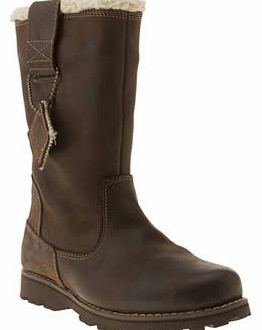 kids timberland dark brown 8in pull on girls