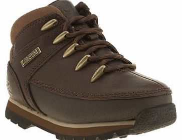 kids timberland dark brown euro sprint boys