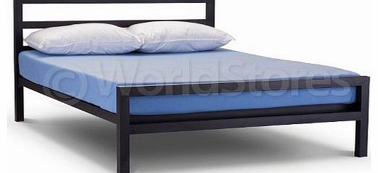 Time Living Black Metal Bed Frame King Size 5ft Chunky Square Metal Bedstead